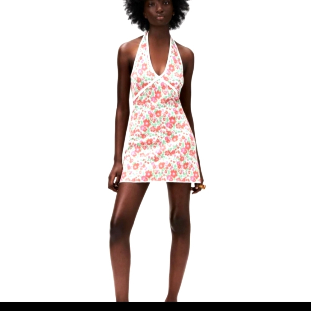 NWT ZARA Knit Halter Neck Dress